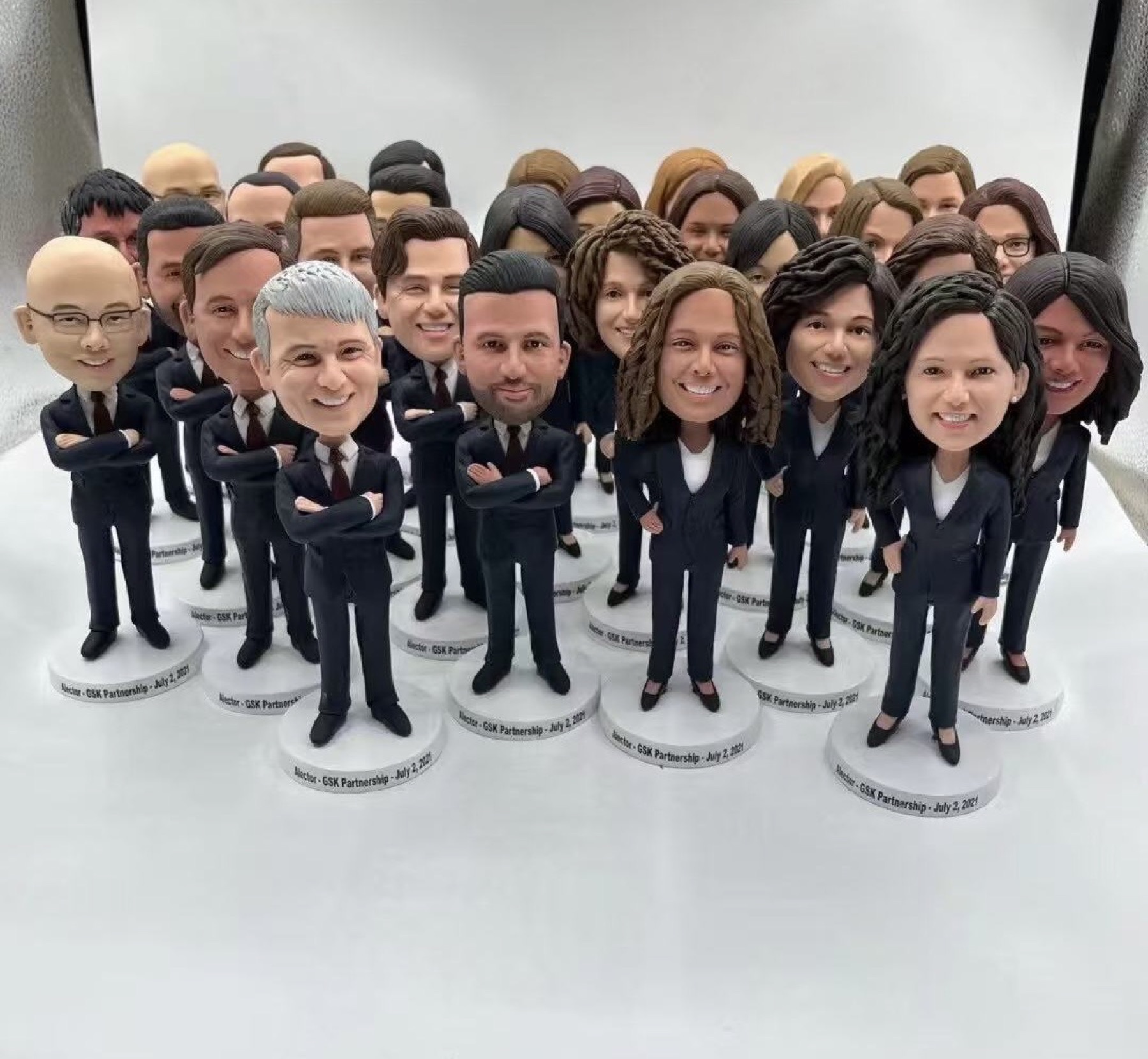 Collection of handmade team figurines